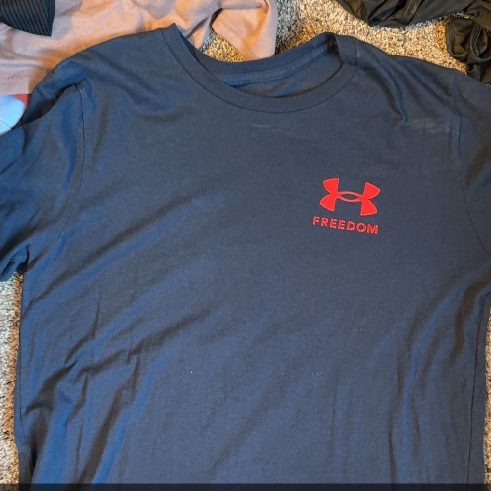 Under Armour Navy Tee with Red Logo